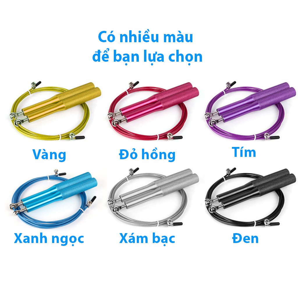 Dây Nhảy Thể Dục Tay Nắm Hợp Kim Nhôm Aolikes Cao Cấp AL3202, dây nhảy thể lực siêu bền, dây nhảy hợp kim nhôm