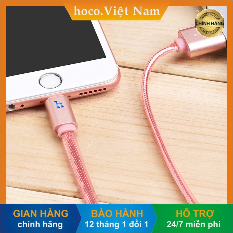 [hoco. Việt Nam] Cáp sạc HOCO UPL12 Lightning dài 1,2m có đèn LED dùng cho iPhone, iPad, iPod