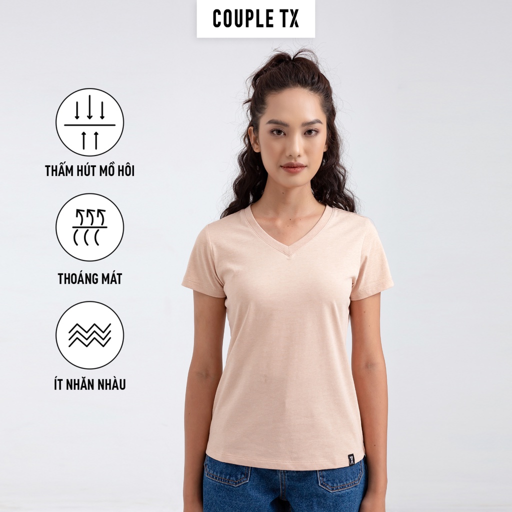 Áo Thun Cổ Tim Basic Nữ Couple TX