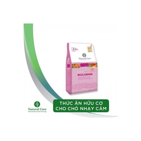 Thức ăn hạt chó Natural Core hữu cơ cho chó nhạy cảm cá hồi 1kg