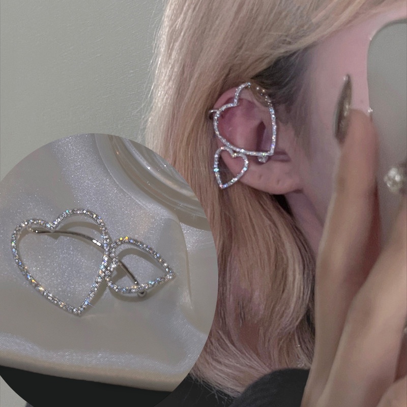 Bông Tai HìNh TráI Tim ĐíNh Đá Đơn GiảN