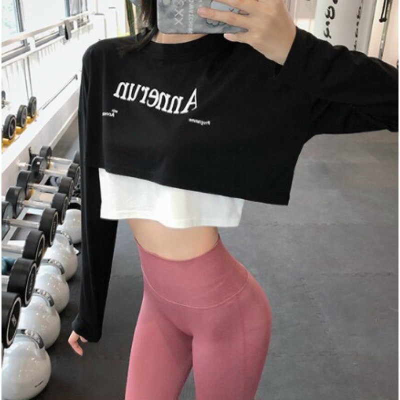 [ Siêu Phẩm Thu Đông ] Crop Top Tay Dài Cặp Đôi