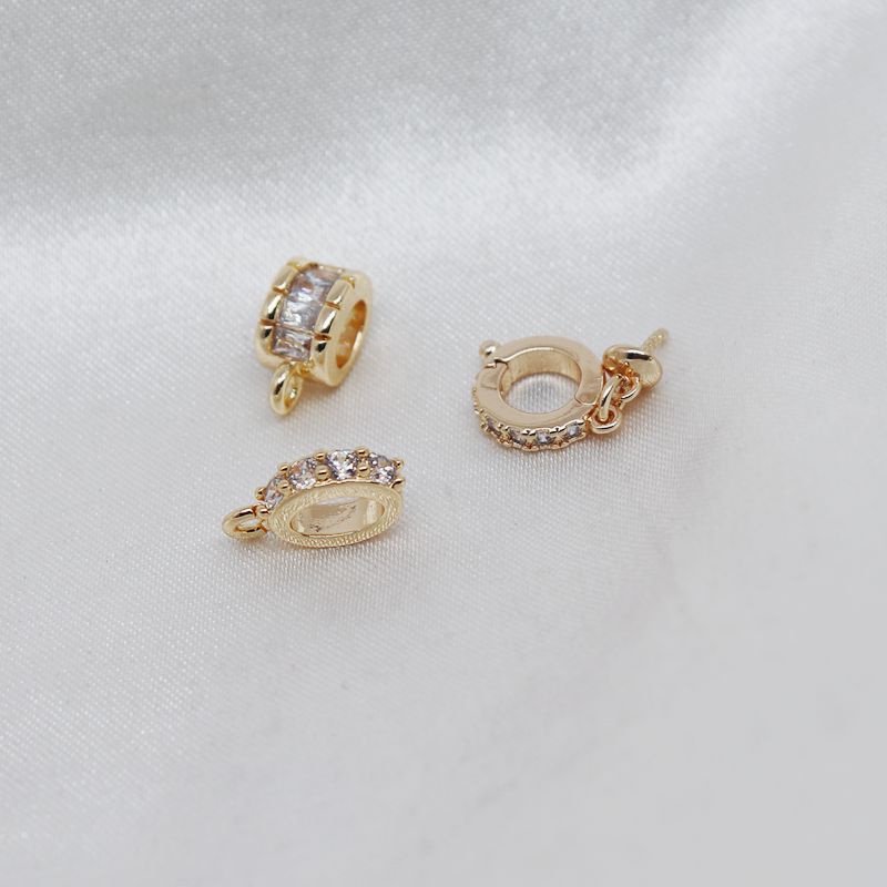 Móc Khóa Hạt Ngọc Trai Zircon Mạ Vàng 14K Dùng Làm Đồ Trang Sức Thủ Công diy