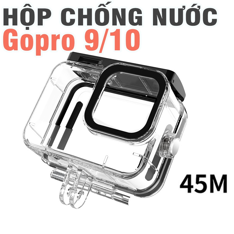 Vỏ chống nước Gopro 9 /10 bằng nhựa trong suốt chống nước độ sâu 45m