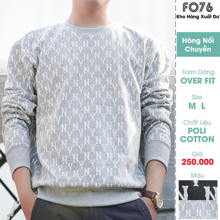 Áo Khoác Nam Sweater Over Fit Vải Cotton Thoáng Mát Ít Nhăn Xuất Dư FO76SHOP