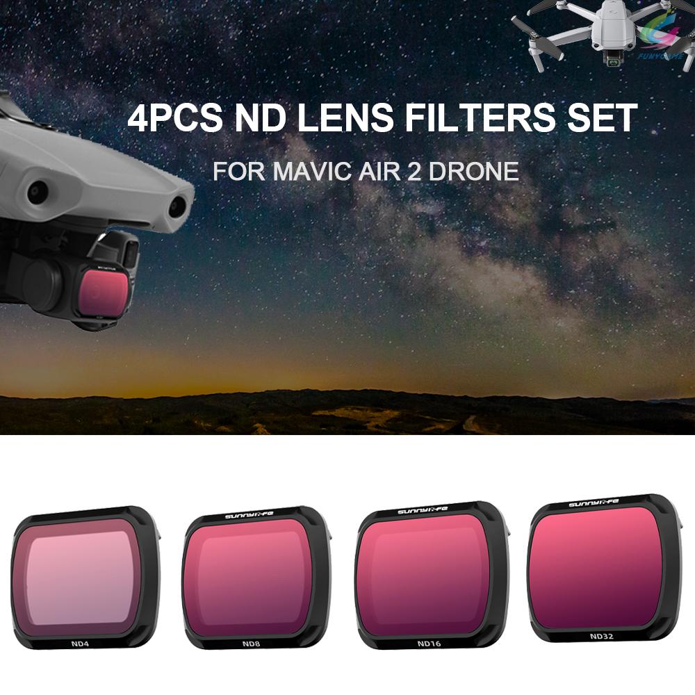 for DJI Mavic Air 2 Drone 4pcs ND Lens Filter Set ND4 ND8 ND16 ND32 Filter Combo Multi-Coated Filters Camera Lens Glass[fun]