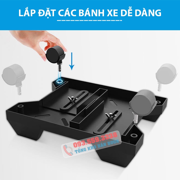 Giá Đỡ Máy Tính Để Bàn PC ErgoTek EP6 - Có Bánh Xe Di Chuyển Tiện Lợi - Chân Đế Máy Tính Để Bàn Di Động - Xoay 360 Độ
