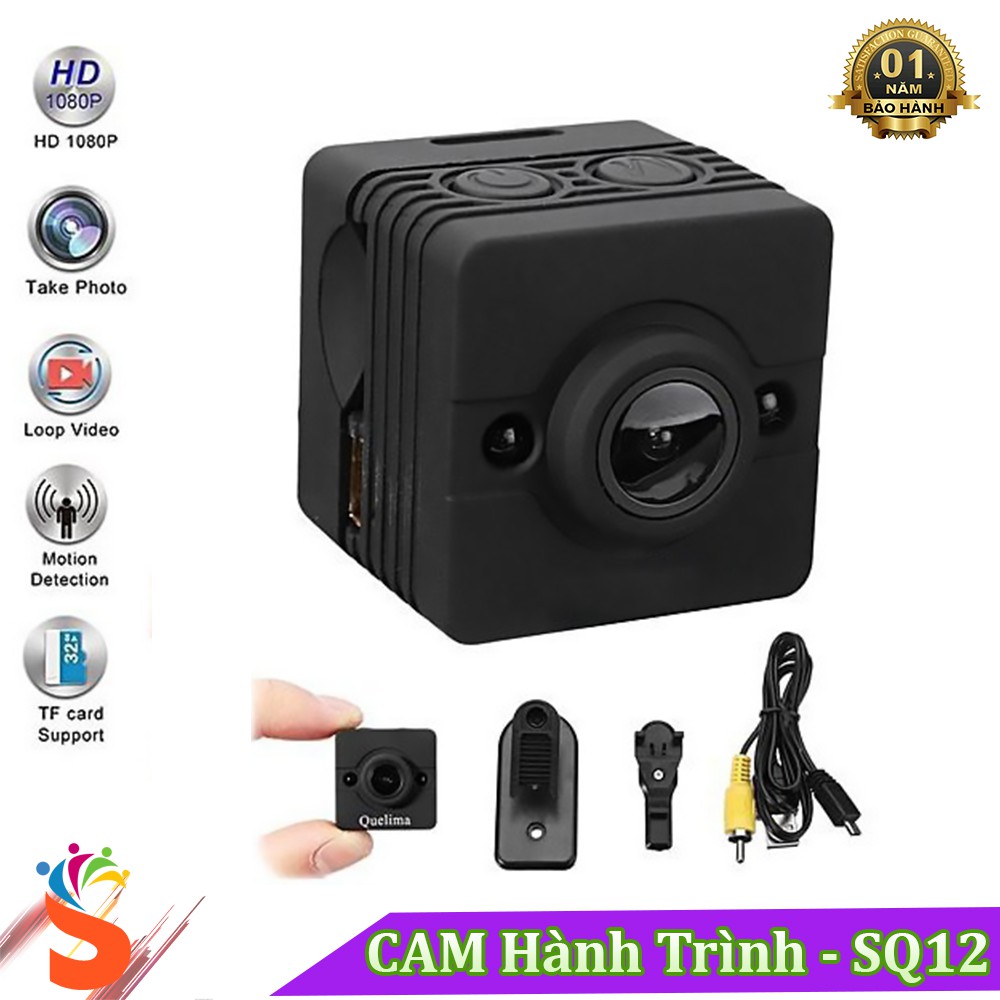 [Mã ELCA5 giảm 7% đơn 500K] Camera Hành Trình SIÊU NHỎ SQ12 Full 1080 HD - Phiên Bản Hồng Ngoại (Tặng Hộp Chống Nước) | WebRaoVat - webraovat.net.vn