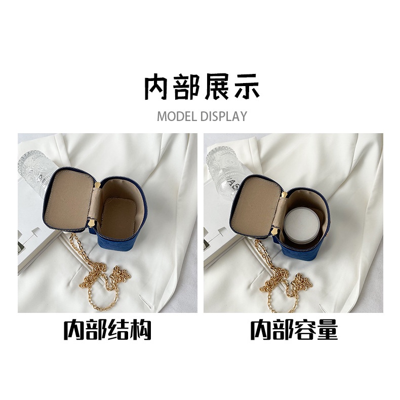 Túi Đeo JASMIN NOIR Chéo Hình Vuông Bằng Vải Phối Dây Xích Thời Trang Dành Cho Nữ