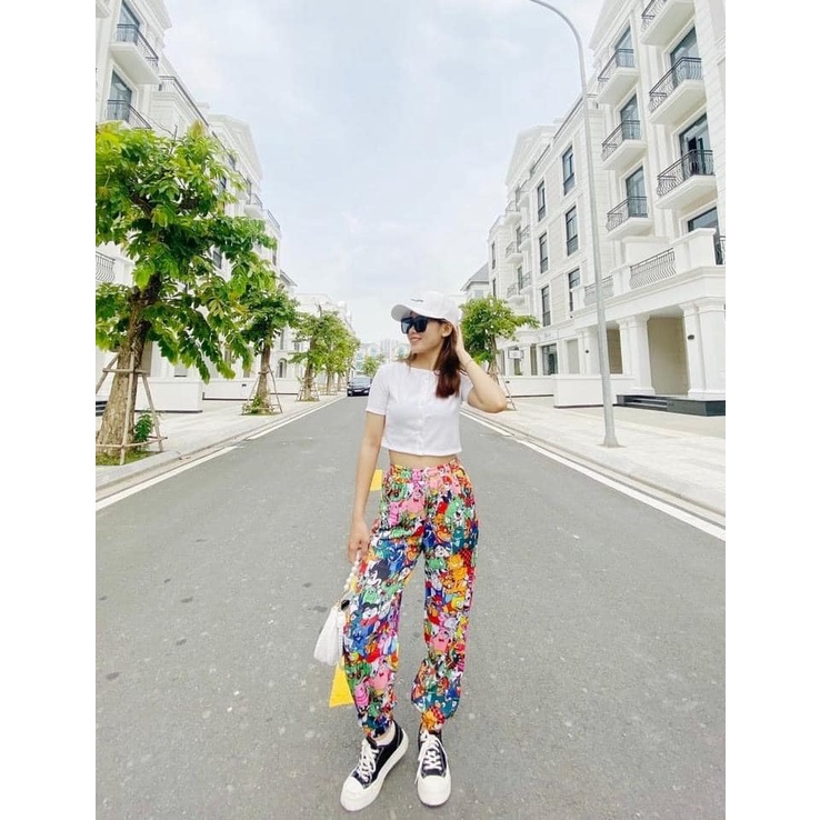 Quần Jogger Ống Rộng Unisex họa tiết cartoon hoạt hình dễ thương MS01 - THE F BRAND