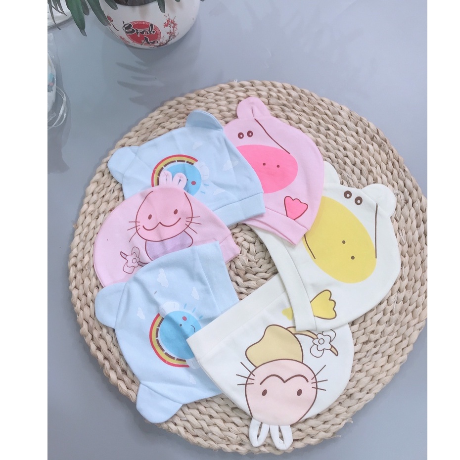 Mũ cotton Sơ Sinh Cho Bé dưới 3 tháng