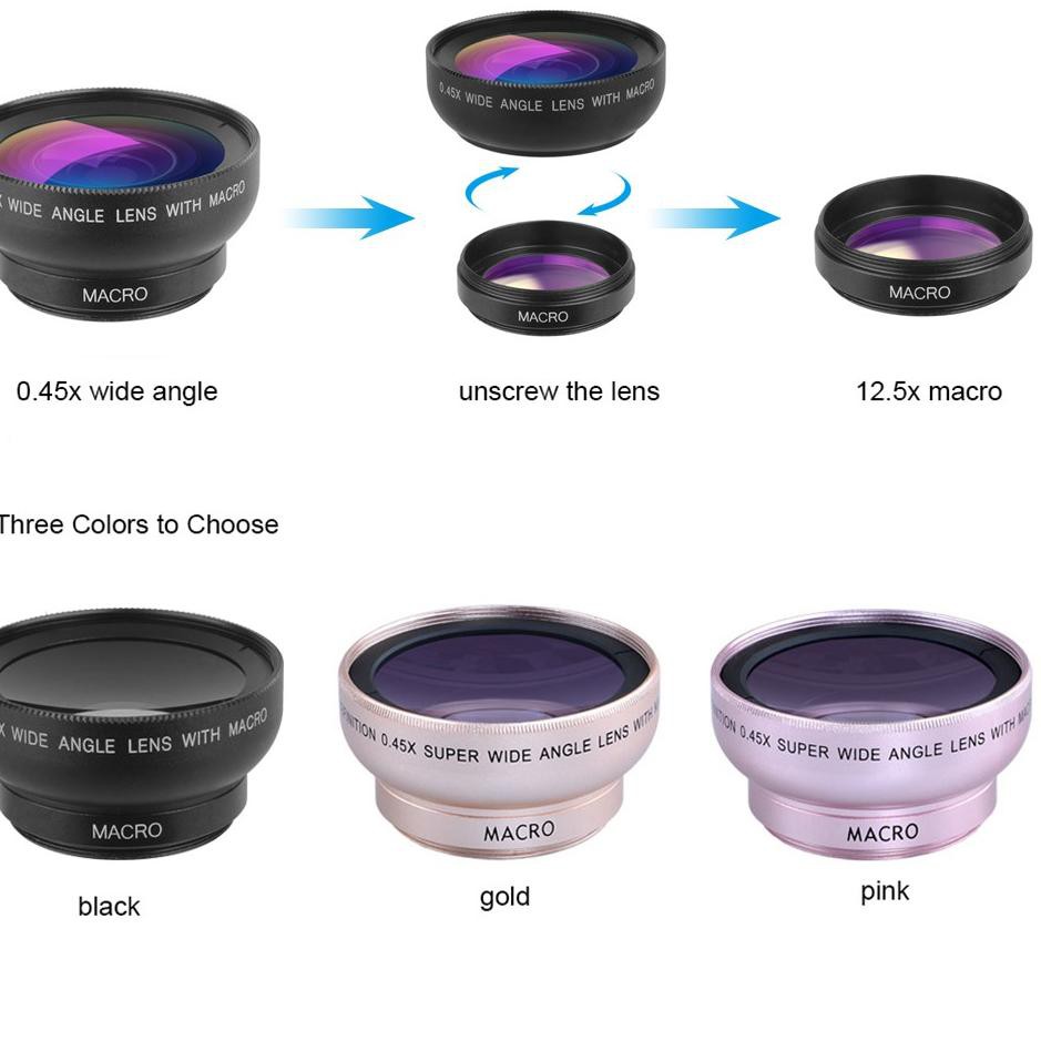 Ống Kính Macro Hd 2 Trong 1 37mm 0.45x 49uv 33 Cho Điện Thoại | BigBuy360 - bigbuy360.vn