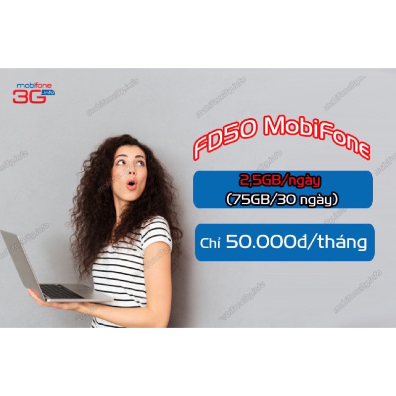 SIM 4G [FD50]  MOBI DATA KHỦNG- GIÁ SIÊU RẺ CHỈ 50K/THÁNG TẶNG DÙNG THÁNG ĐẦU