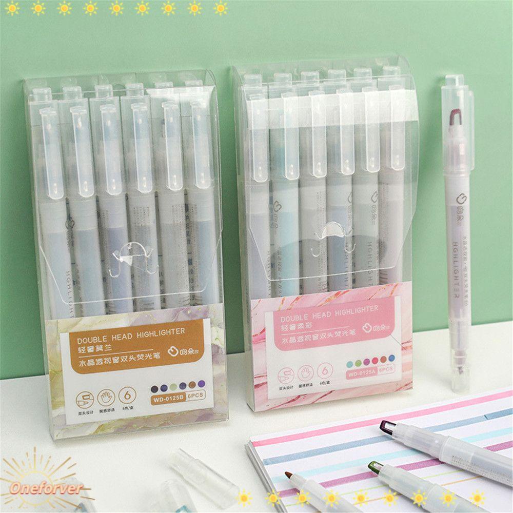 Hộp 6 Bút Đánh Dấu Hai Đầu Chuyên Dụng Vẽ Tranh