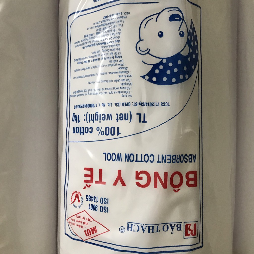 Bông y tế Bảo Thạch, bịch 1kg