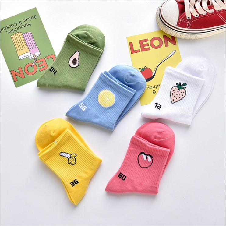 [HOT] 🥑TẤT CỔ CAO hoa quả cực cute ⚡ Tất Nam Nữ Phong Cách hàn quốc, tất ulzzang, vớ cổ cao