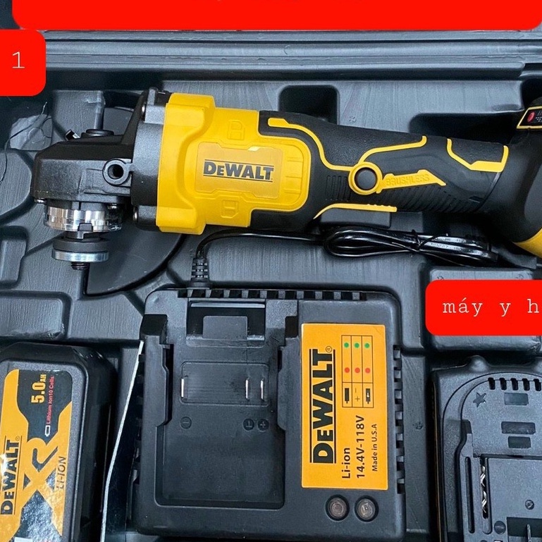 Máy mài Pin, Máy Mài Cắt cầm tay chạy pin 118V DWALT, không chổi than (BH 12 tháng) có logo rập lổi lõi đồng 100%