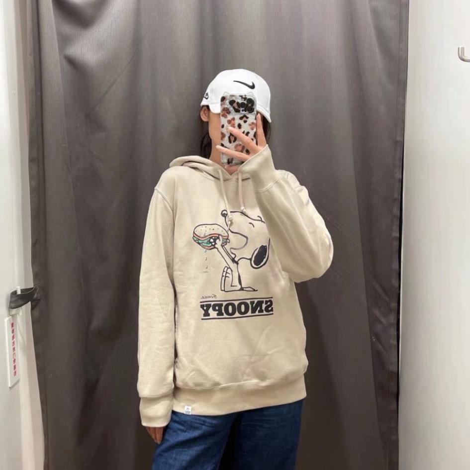 ÁO NỈ MŨ HODDIES CHUI SNOPY MÀU BE