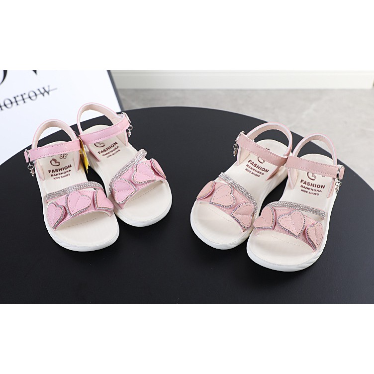 sandal bé gái size 27-37 tim khâu dễ thương