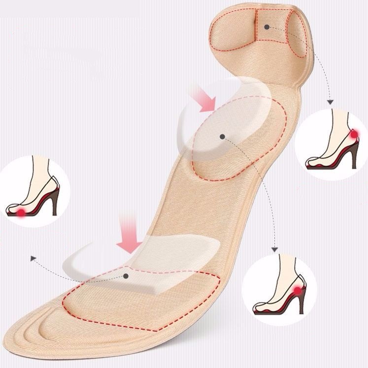 Miếng Lót Giày Cao Gót 2 Trong 1 8D Mát Xa Mềm Mại Chống Trượt Có Thể Điều Chỉnh