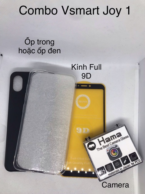 Combo Vsmart joy 1 (ốp, kính, camera)