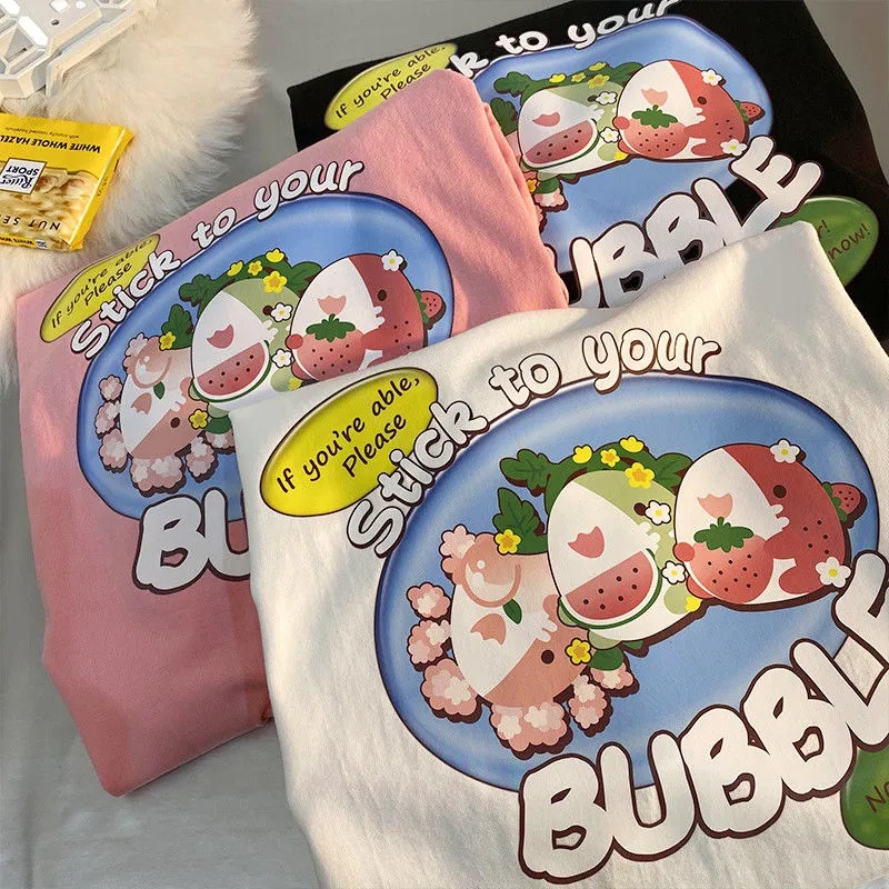 NRVP Áo Thun 100% Cotton Dáng Rộng Thời Trang Hàn Quốc Cho Nữ