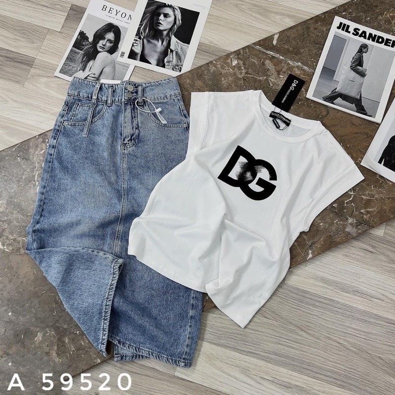 Chân váy bò 2 khuy xẻ sau hot trend #952