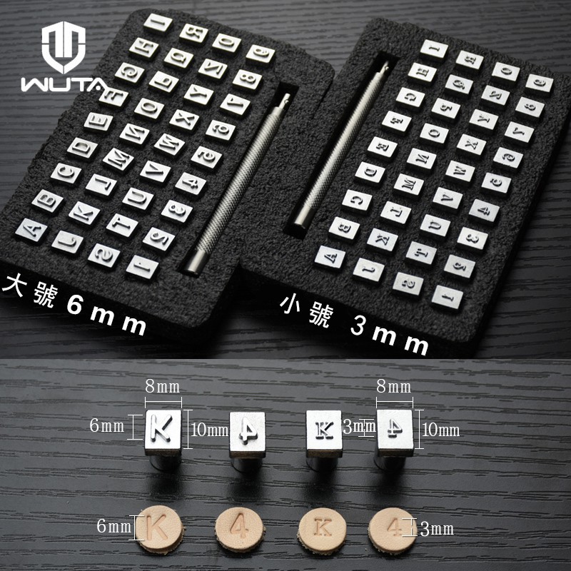 Bộ 36 con dấu khắc chữ cái bằng thép kích cỡ 3mm / 6mm