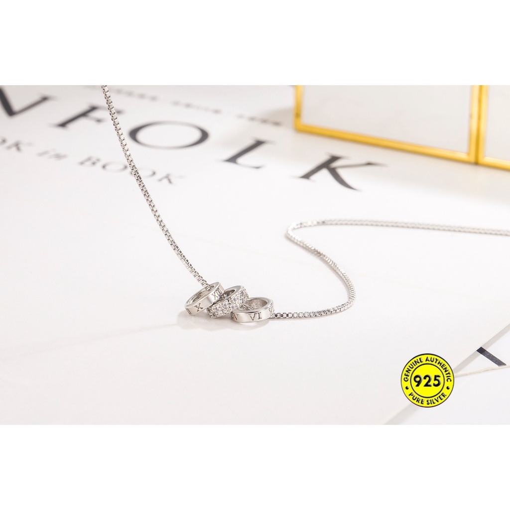 Vòng cổ Mạ Bạc 925 Đính Hạt May Mắn Cho Nữ