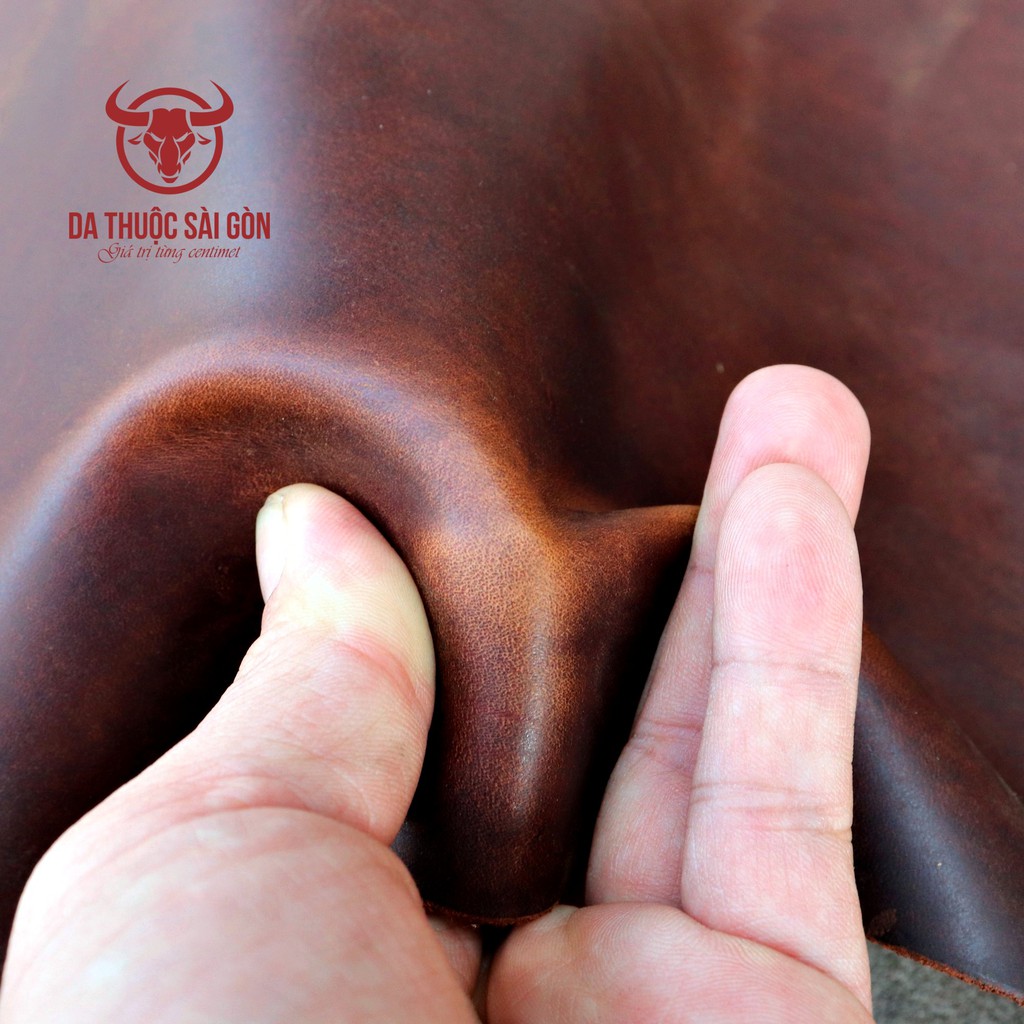 10 Pia da sáp ngựa điên màu nâu hạt dẻ  thương hiệu Da Thuộc Sài Gòn