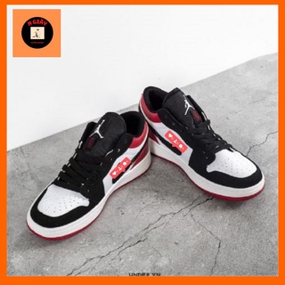 Giày sneaker đen đỏ, giày thể thao đen đỏ cổ thấp