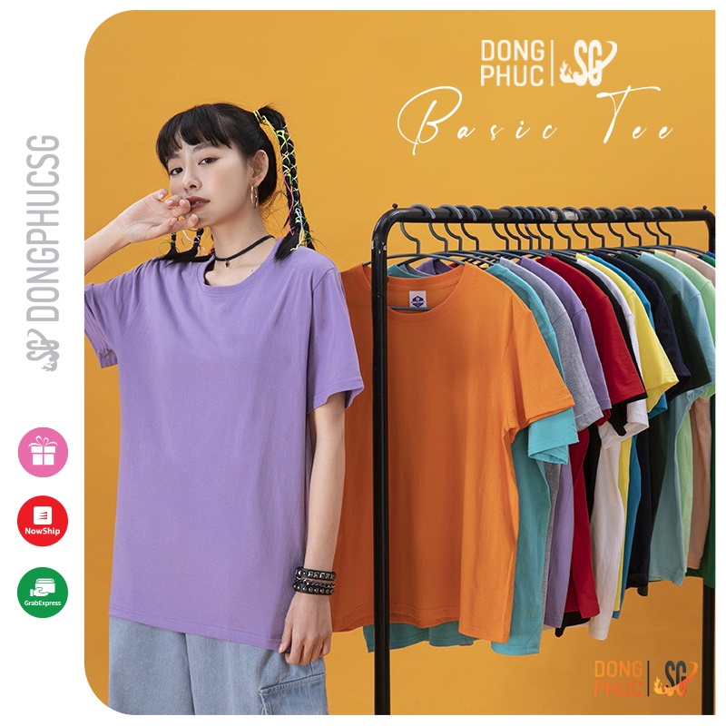 Áo phông trơn nam nữ thun nhiều màu basic tee form unisex ulzzang cá tính cổ tròn chất thun dày dặn DONGPHUCSG