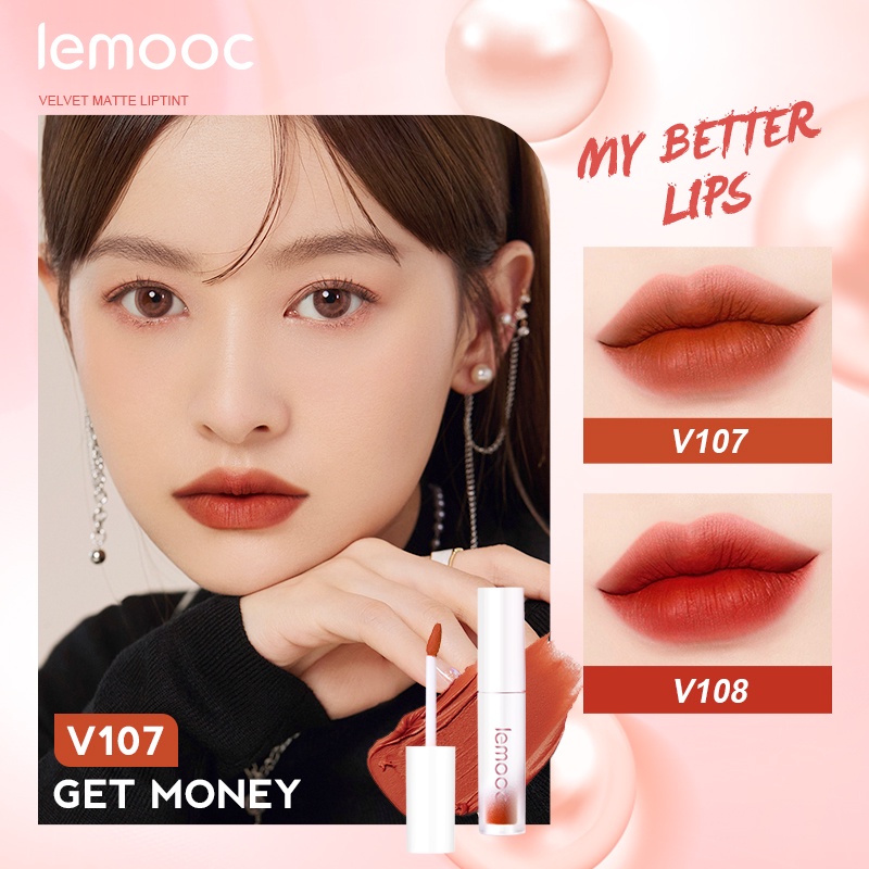 [Hàng mới về] Son kem LEMOOC chất nhung mềm mịn chống thấm nước lâu trôi 8 màu tùy chọn