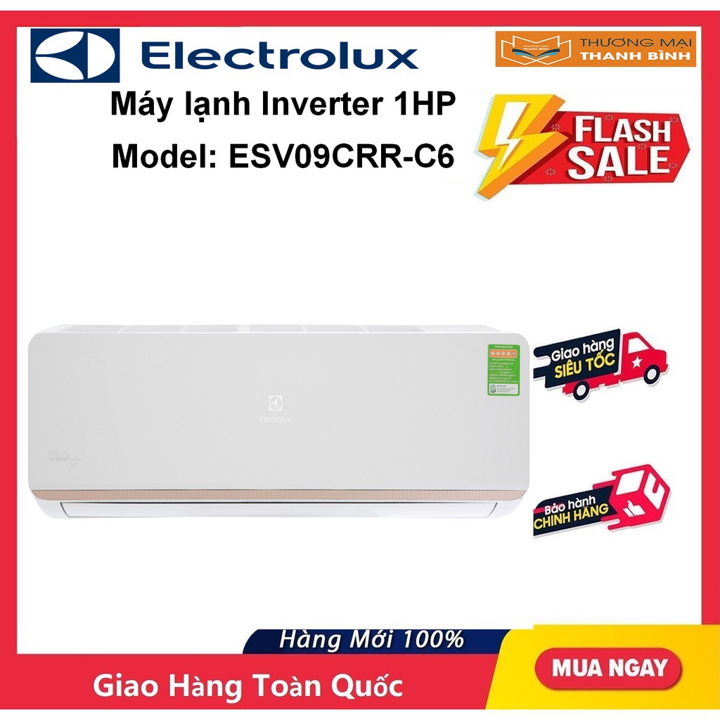 [Mã ELHA10 giảm 6% đơn 5TR] Máy lạnh Electrolux Inverter 1 HP ESV09CRR-C6