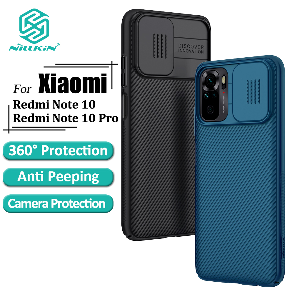 Ốp lưng Nillkin CamShield Bằng PC Cứng Có Nắp Trượt Bảo Vệ Camera Cho Xiaomi Redmi Note 10 Pro / Note 10