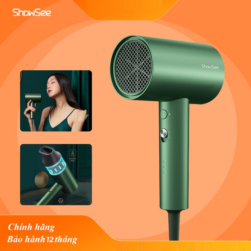 Máy sấy tóc Xiaomi Showsee A5-G công suất 1800W, máy sấy tóc bổ sung ion âm dưỡng ẩm chăm sóc tóc, thiết kế gọn nhẹ