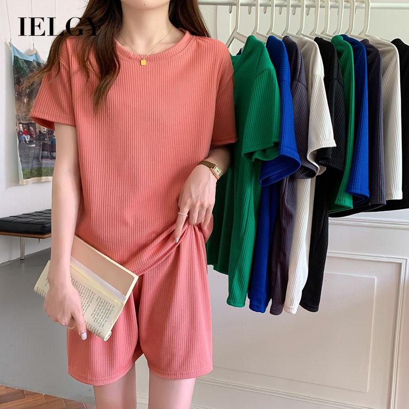 Bộ đồ ngủ IELGY ngắn tay vải lụa mát thời trang mùa hè dành cho nữ