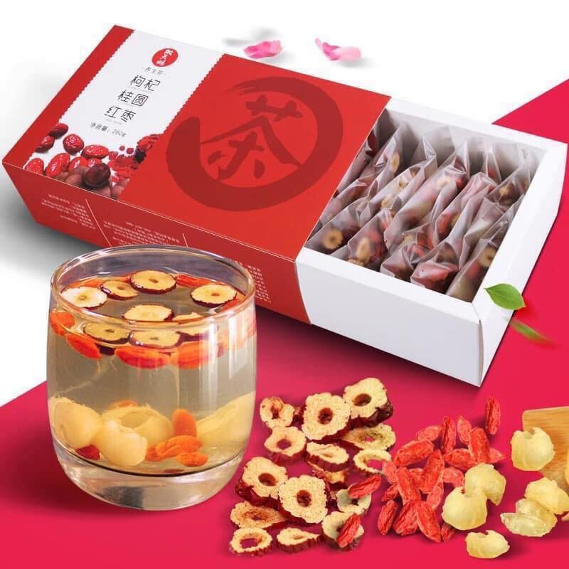 Trà Dưỡng Tâm An Mộc Sắc Gồm Long Nhãn, Kỳ Tử, Táo Đỏ Giúp An Thần, Dưỡng Tâm, Ngủ Ngon
