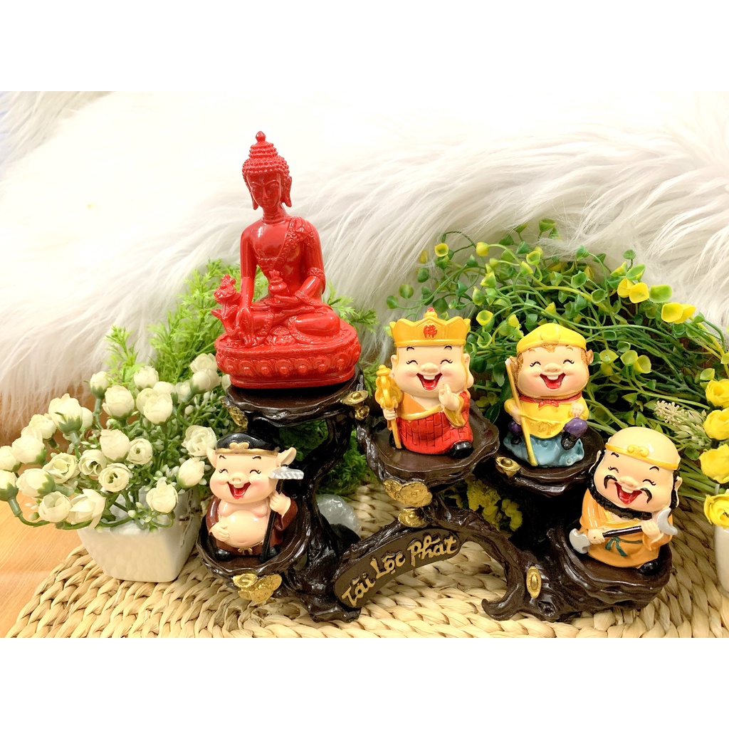 Bộ tượng Phật Tổ và Thầy Trò Đường Tăng tọa đế Tài Lộc Phát ( Hình thật )