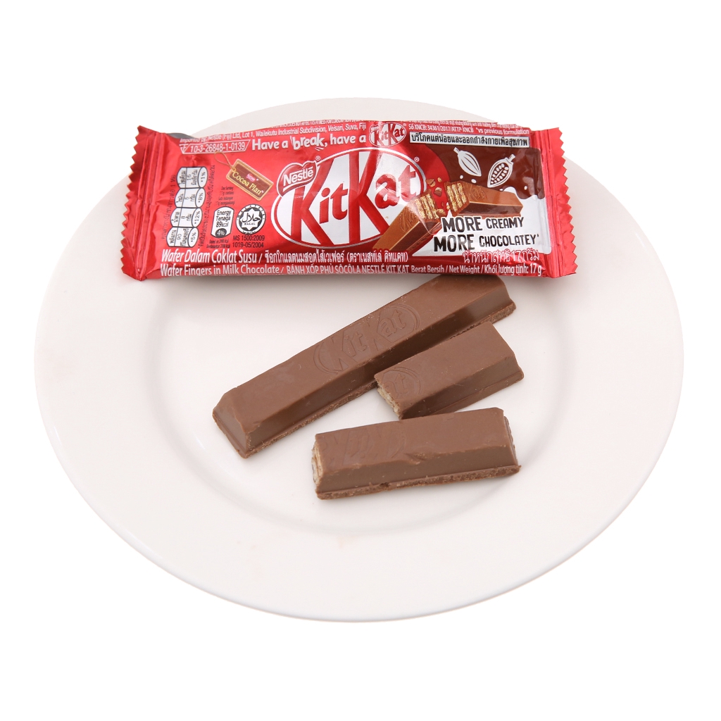 Bịch 12 gói bánh xốp phủ socola KitKat thanh 17gr