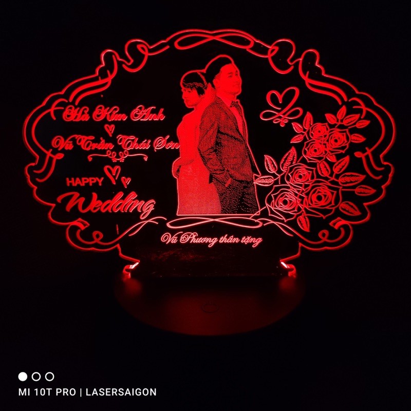 Đèn Ngủ Led 3D - Quà Tặng Cưới Ý Nghĩa | 16 Màu Khắc Ảnh Theo Yêu Cầu ~ Sinh nhật, Noel, 14/2, 8/3, 20/11 Tri ân Thầy Cô