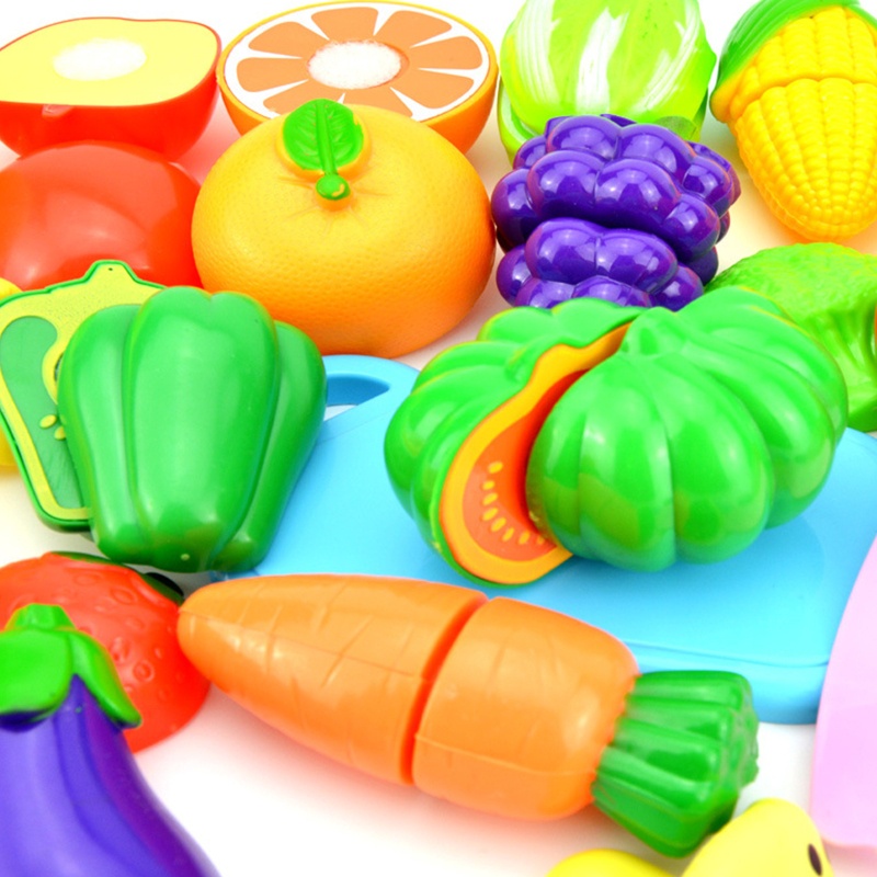 Set 18 Món Đồ Chơi Cắt Thực Phẩm Nhiều Màu Sắc Cho Bé