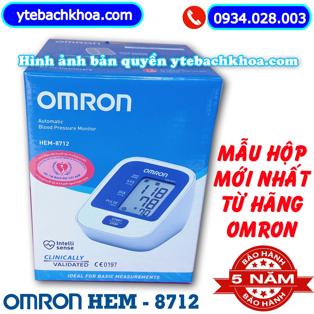 MÁY ĐO HUYẾT ÁP BẮP TAY TỰ ĐỘNG OMRON HEM-8712 HÀNG CHÍNH HÃNG - BẢO HÀNH 05 NĂM