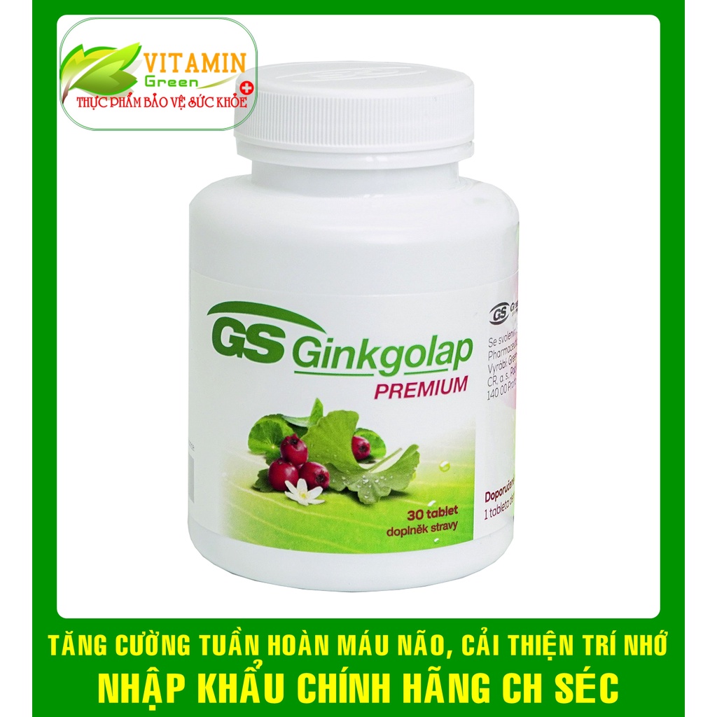 GS Ginkgolap TĂNG CƯỜNG TUẦN HOÀN MÁU NÃO, CẢI THIỆN SUY GIẢM TRÍ NHỚ, MẤT TẬP TRUNG | NHẬP KHẨU CHÍNH HÃNG CH SÉC