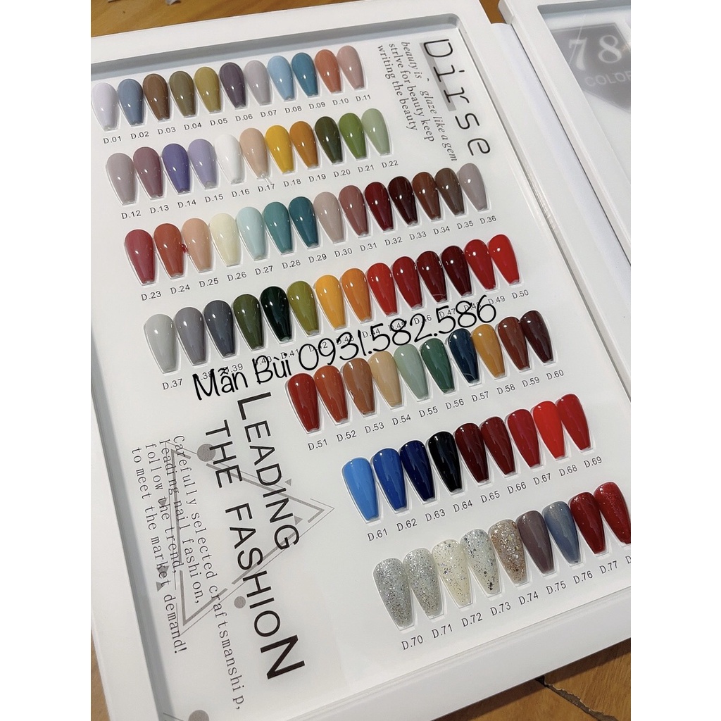 Set sơn gel cao cấp 78 chai, tặng kèm bảng màu và base top