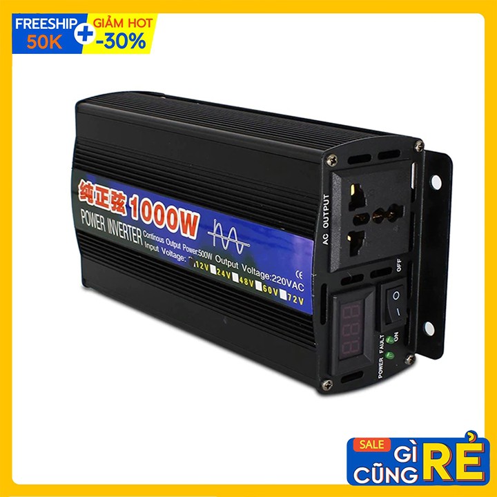 Máy đổi nguồn dòng 12V sang 220V Sóng sin chuẩn 1000W