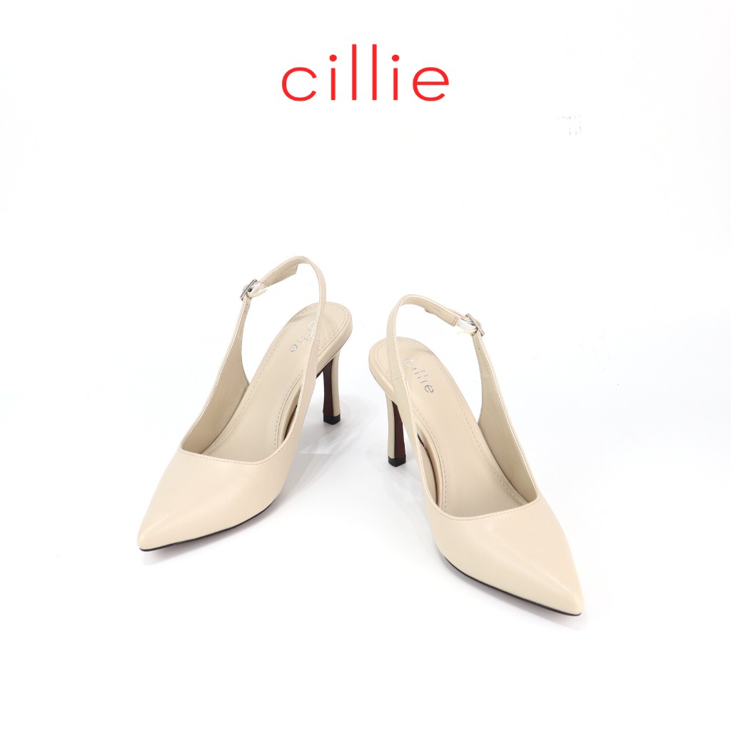 Giày cao gót nữ kiểu dáng slingback thanh lịch mũi nhọn gót thanh cao 9cm đi làm dạo phố Cillie 1234