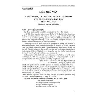 Cấu Trúc Bộ Đề Thi THPT Quốc Gia Văn - Sử - Địa