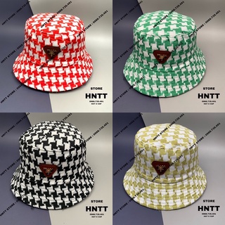 Mũ bucket vải caro mạc pada full tem pada milano nón tai bèo unisex nam nữ