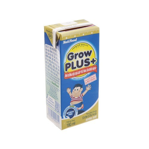 Lốc 4 hộp sữa bột pha sẵn NutiFood Grow Plus xanh 180ml